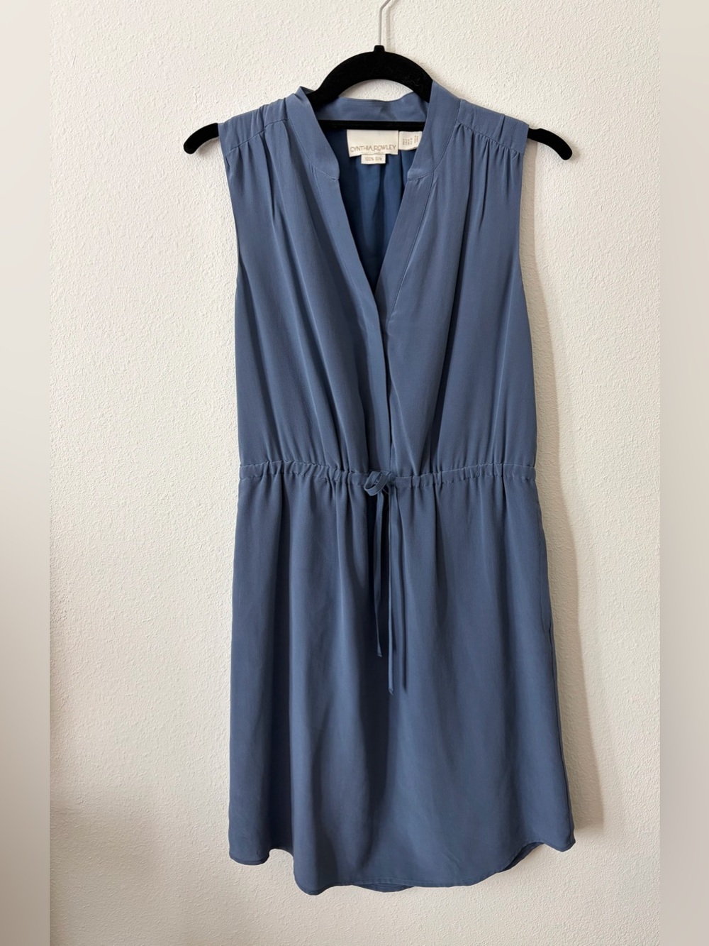 Cynthia Rowley 100% Silk Sleeveless Drawstring Waist Dress Size 2